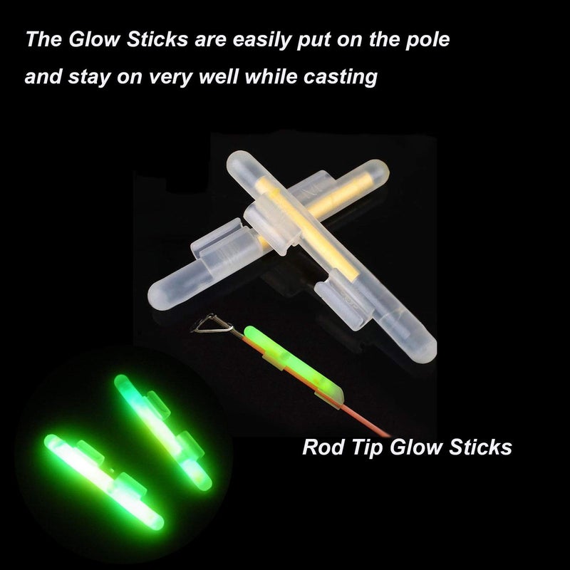 THKFISH Fishing Glow Sticks Rod Tip Glow Sticks Fishing Rod Floats Glow Stick Fishing Rod Night Fishing Light Fishing Green Fluorescent Light 100pcs(50bags) #L - Image 4
